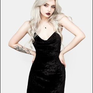 Velvet cowl mini dress